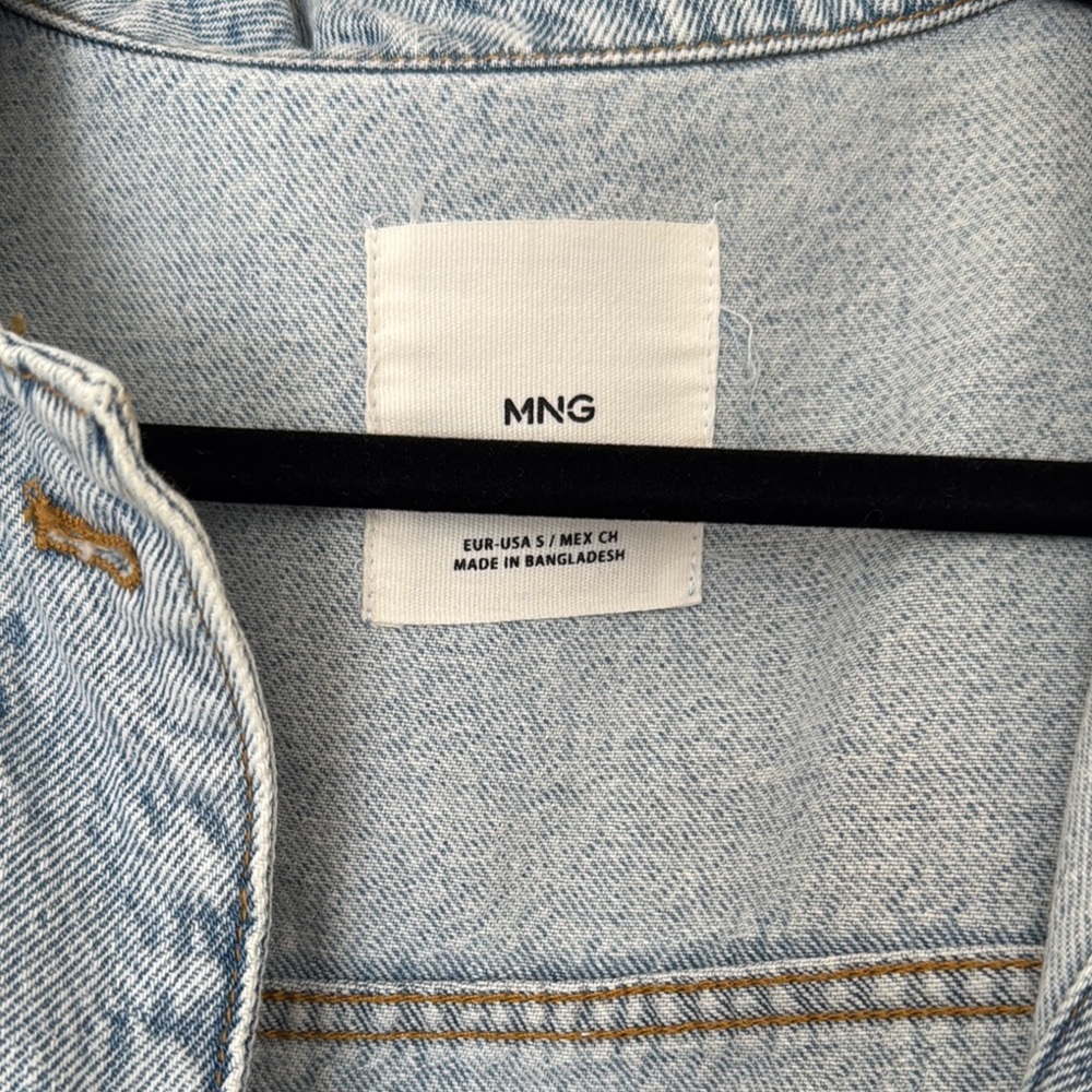 Mango Blue Cropped Jean Jacket - Picture 2 of 3